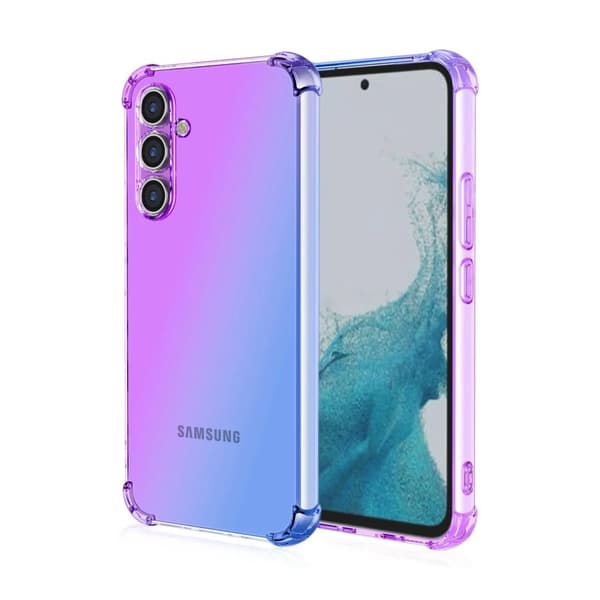 Case Shockproof Silicone Phone Cover Gel Samsung Galaxy A05s Purple + Blue