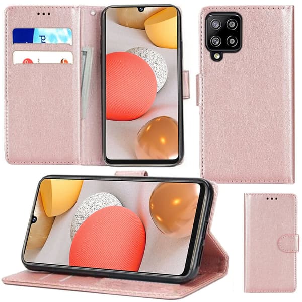 Wallet Case Leather Flip Phone Cover Samsung Galaxy A52s Rose Gold