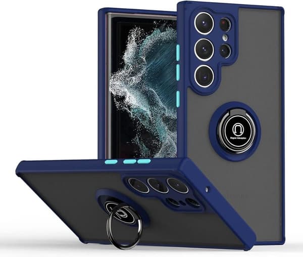 Case Ring Shockproof Magnetic Phone Cover Samsung Galaxy S24 Blue