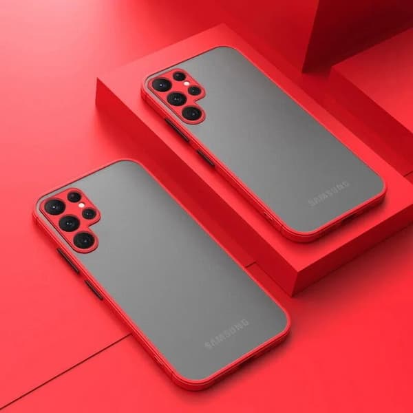 ShockProof Matte Hard Case Case Phone Cover Samsung Galaxy A22 5G Red