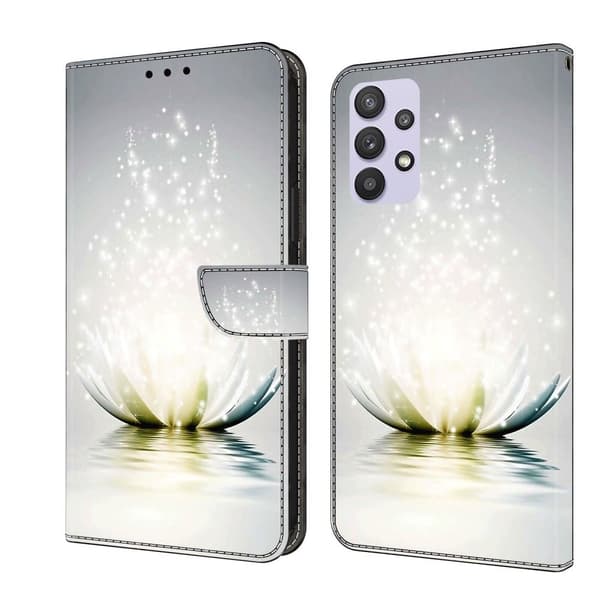 Case Patterned Flip Wallet Stand Phone Cover Samsung Galaxy A34 5G Lighted Lotus