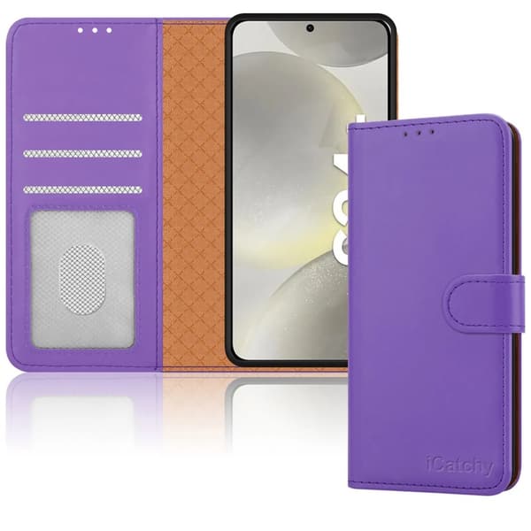 Case Flip Leather Wallet Book Stand Cover Samsung Galaxy S24 Ultra Lilac