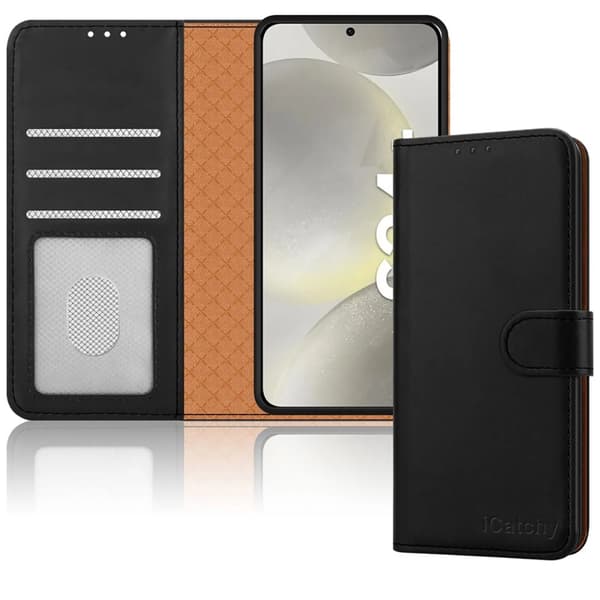 Case Flip Leather Wallet Book Stand Cover Samsung Galaxy S24 Ultra Black