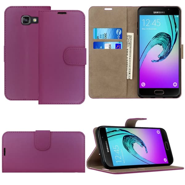 Phone Case Magnetic Flip Leather Wallet Cover Samsung Galaxy A2 Core Purple