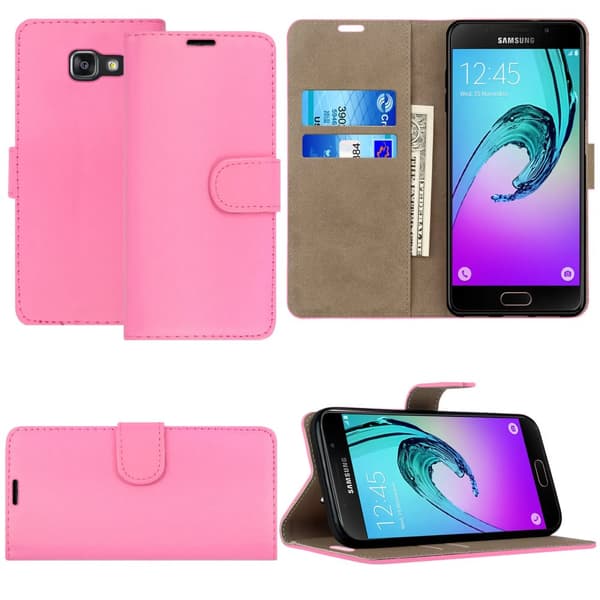 Phone Case Magnetic Flip Leather Wallet Cover Samsung Galaxy A2 Core Pink