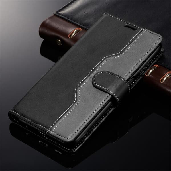 Leather Flip Case Wallet Stand Phone Cover Samsung Galaxy S23 Ultra Black