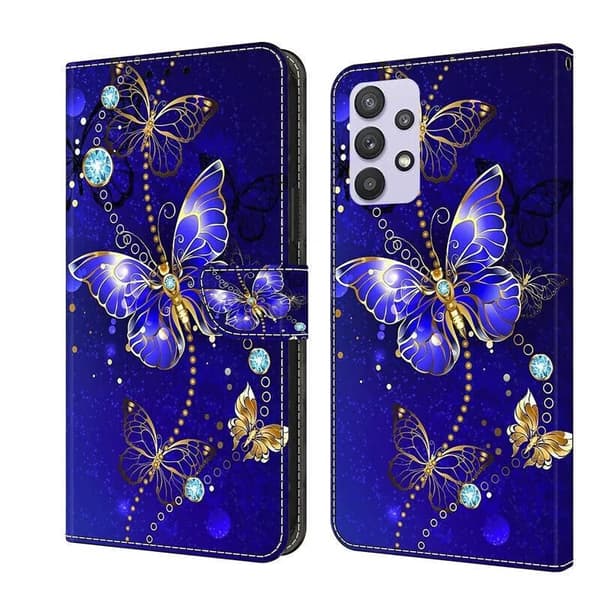Painted Flip Leather Wallet Phone Case Samsung Galaxy M13 5G Diamond Butterfly