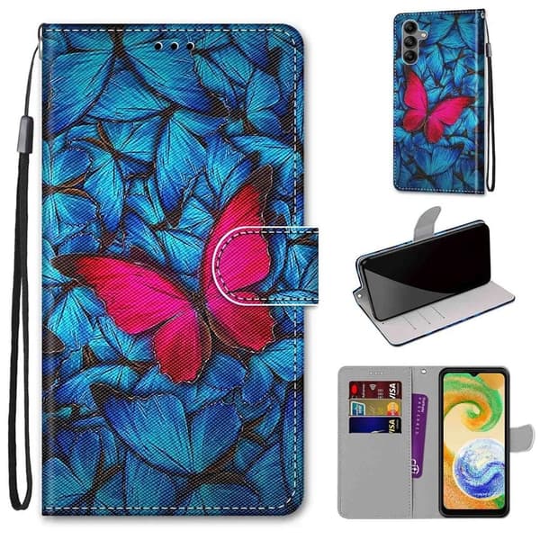 Flip Leather Phone Case Wallet Cover Samsung Galaxy A14 5G Design-8