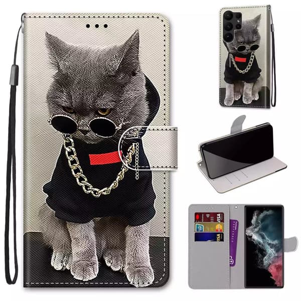 Flip Leather Phone Case Wallet Cover Samsung Galaxy A14 5G Design-6