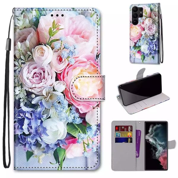 Flip Leather Phone Case Wallet Cover Samsung Galaxy A14 5G Design-4