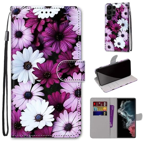 Flip Leather Phone Case Wallet Cover Samsung Galaxy A14 5G Design-3