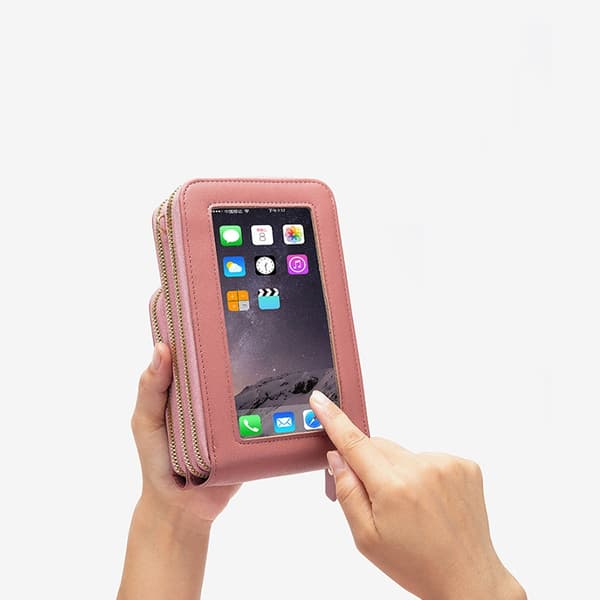 INF Berøringsskjerm for kvinner med 3-trekks enkelt-skulder mobiltelefon Messenger Bag