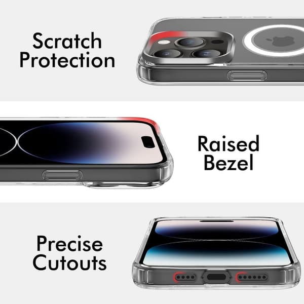 iPhone 15 Skal Transparent - MagSafe - Heltäckande stöttålig skydd