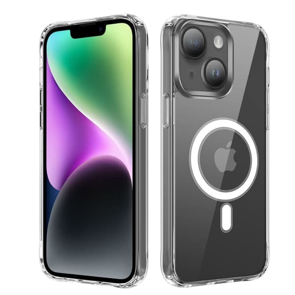 iPhone 15 Skal Transparent - MagSafe - Heltäckande stöttålig skydd