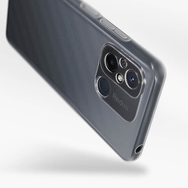 Fodral för Xiaomi Redmi 12C Silikongel och härdat glas 9H Transparent