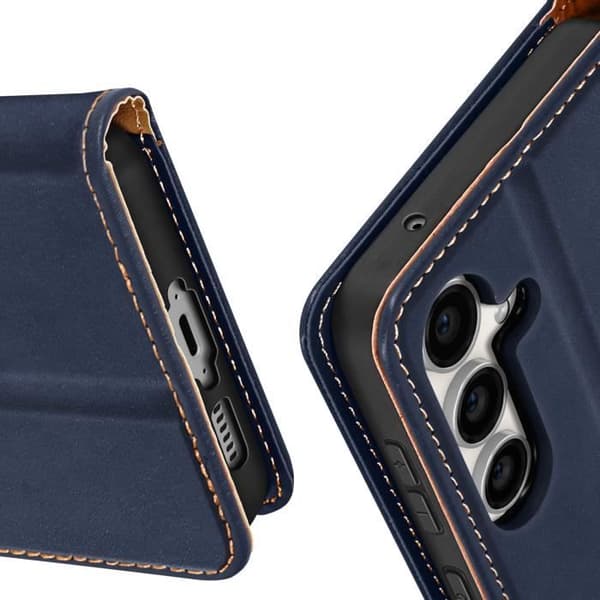 Fodral till Samsung S23 FE - AVIZAR - Plånbok Videostöd - Magnetisk flik - Blå