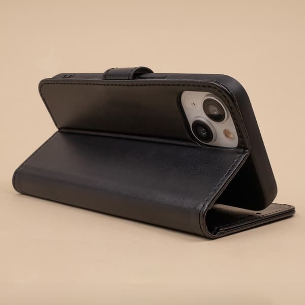 Flip etui med stativ til Samsung Galaxy A15 4G / A15 5G - Sort