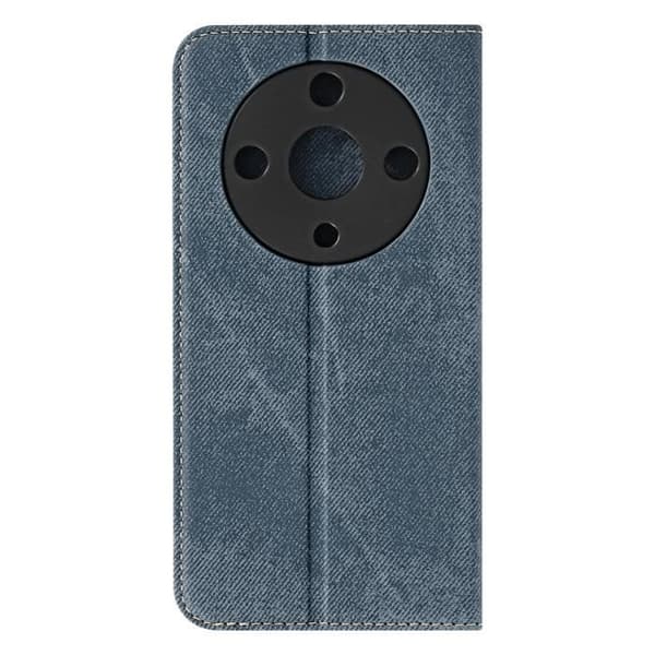Denim plånboksfodral för Honor Magic 6 Lite 5G Video Support Blå