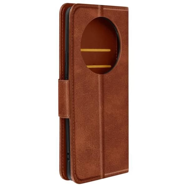 Fodral för Honor Magic 6 Lite 5G Flip Wallet Support handledsrem Brun