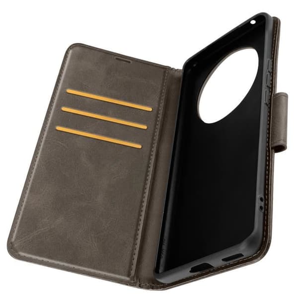 Fodral för Honor Magic 6 Lite 5G - AVIZAR - Flip Wallet Support handledsrem - Mörkgrå