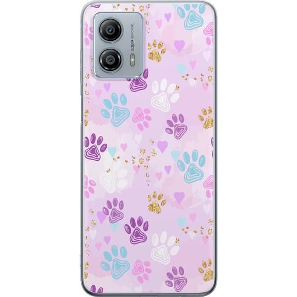 Motorola Moto G53 Läpinäkyvä kuori Värikkäät tassut