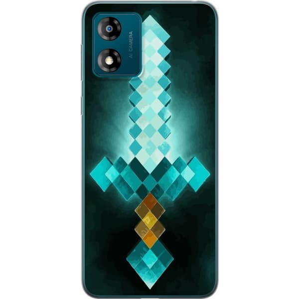 Motorola Moto E13 Läpinäkyvä kuori Minecraft miekka