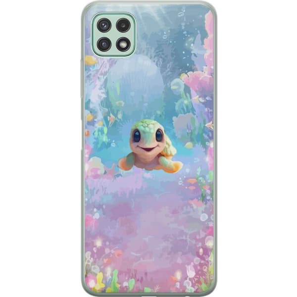 Samsung Galaxy A22 5G Läpinäkyvä kuori kilpikonna