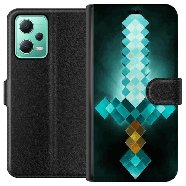 Xiaomi Redmi Note 12 Tegnebogsetui Minecraft sværd
