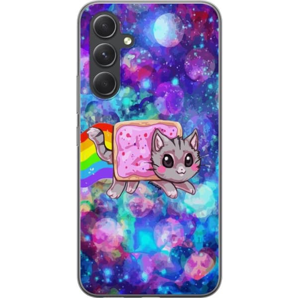 Samsung Galaxy S24 Genomskinligt Skal Flygande katt
