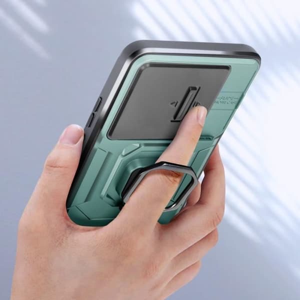Fodral för Xiaomi 14-ringstöd Stötsäkert skjutbart kameraskydd ljusgrönt