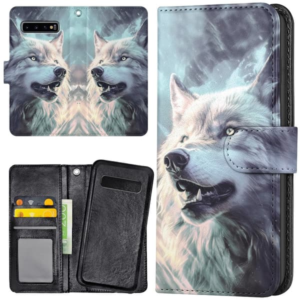 Samsung Galaxy S10 Plus - Lompakkokotelo/Kuoret Wolf