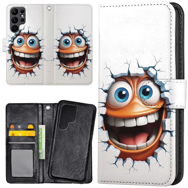 Samsung Galaxy S24 Ultra - Lommebok Deksel Emoji