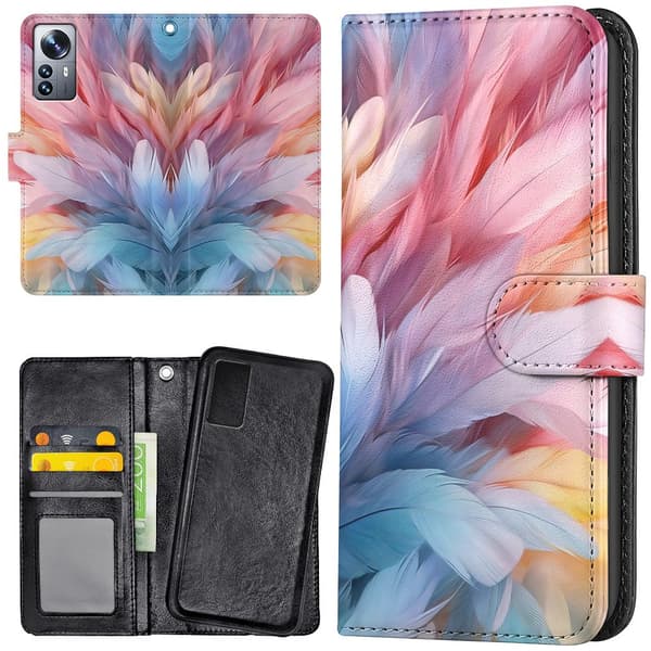 Xiaomi 12 - Lommebok Deksel Feathers
