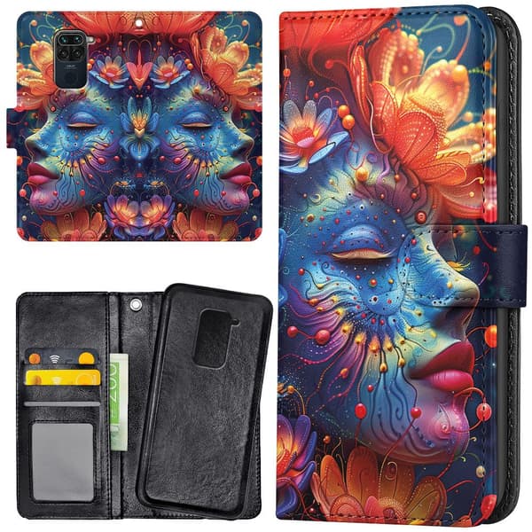 Xiaomi Redmi Note 9 - Plånboksfodral/Skal Psychedelic