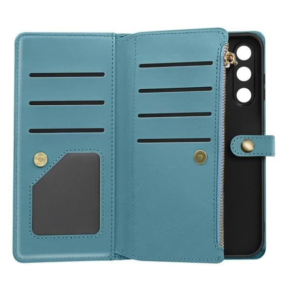 Fodral till Samsung A25 5G - AVIZAR - Flower Multi Storage - Blå - RFID-skydd