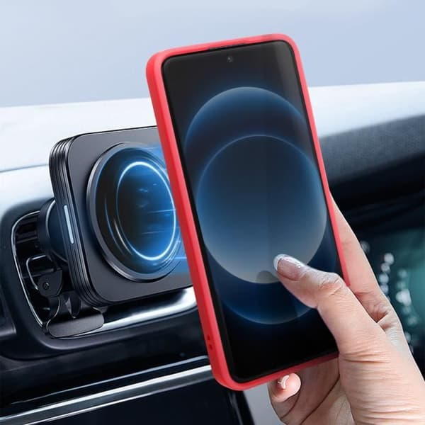 Fodral till Xiaomi 14 Ultra - AVIZAR - Metallringstödfunktion - Röd