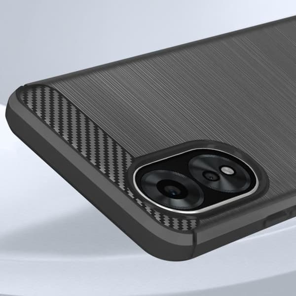 Fodral till Oppo A38 - AVIZAR - Svart - Halvstyv - Syntet - Blandad - Kol- och borstad effekt