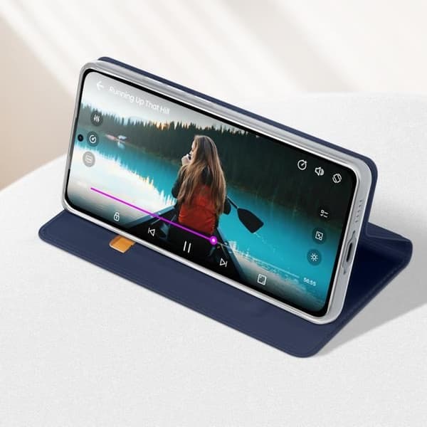 Etui för Samsung Galaxy A55 5G - DUX DUCIS - Klapplås med kortficka och videostöd - Blå
