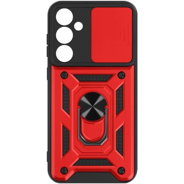 Fodral för Samsung Galaxy A35 5G Ring Support Sliding Camera Cover Röd