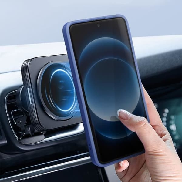 Fodral till Xiaomi 14 Ultra - AVIZAR - Metallringstödfunktion - Midnattsblå
