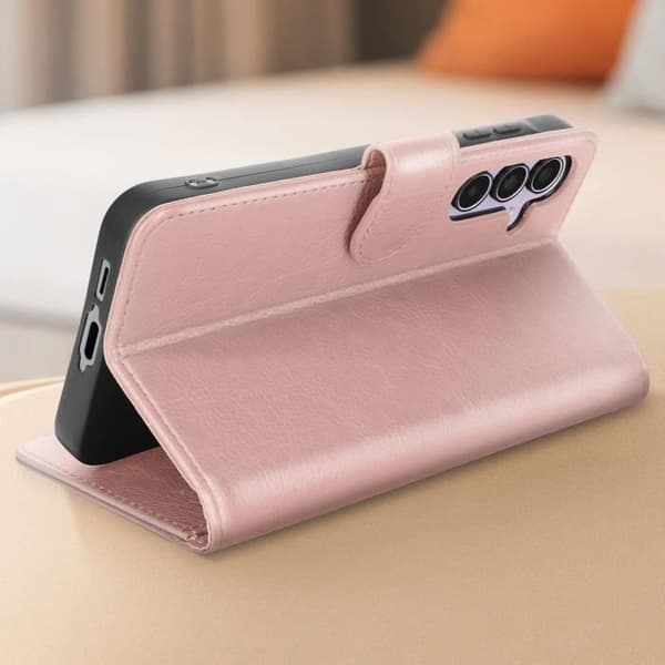 Fodral till Samsung Galaxy A55 plånbok och videohållare Champagne Pink