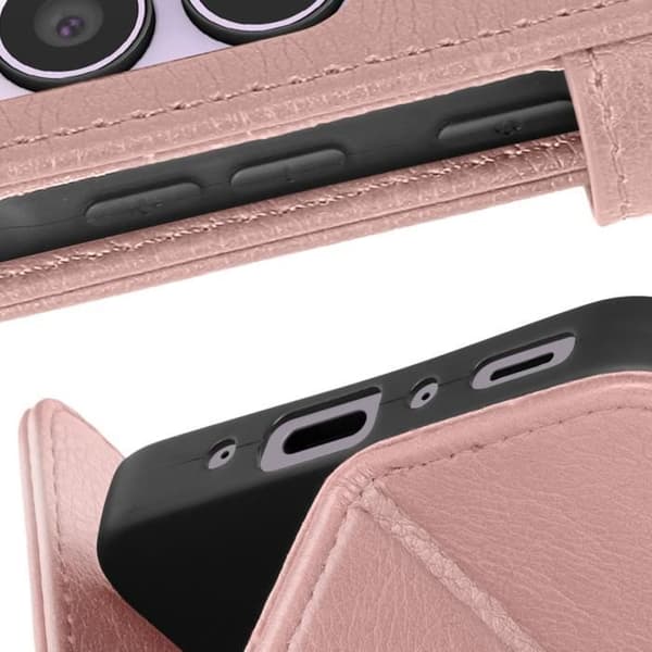 Fodral till Samsung Galaxy A55 plånbok och videohållare Champagne Pink