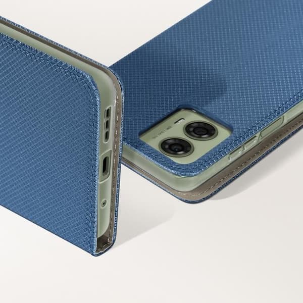 Fodral för Motorola Moto G24 Granulated Effect Card Holder Video Support Blå