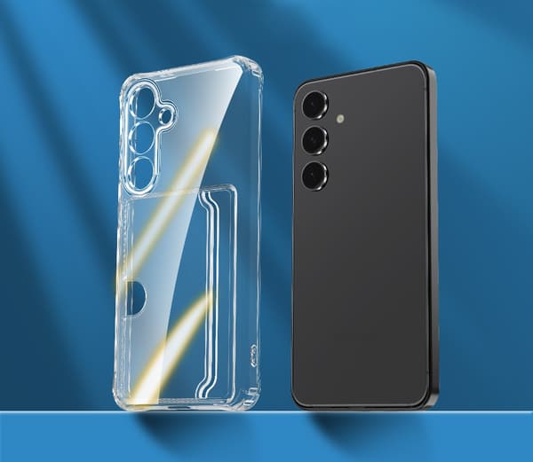 Samsung Galaxy S21 Ultra Transparent Cover med kortholder på siden - holdbart og let