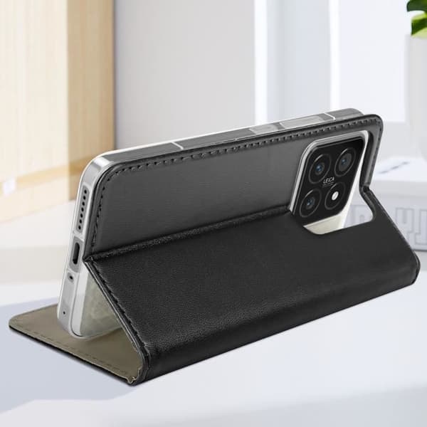 Fodral till Xiaomi 14 - AVIZAR - Magnetisk flipkorthållare Stativfunktion - Svart