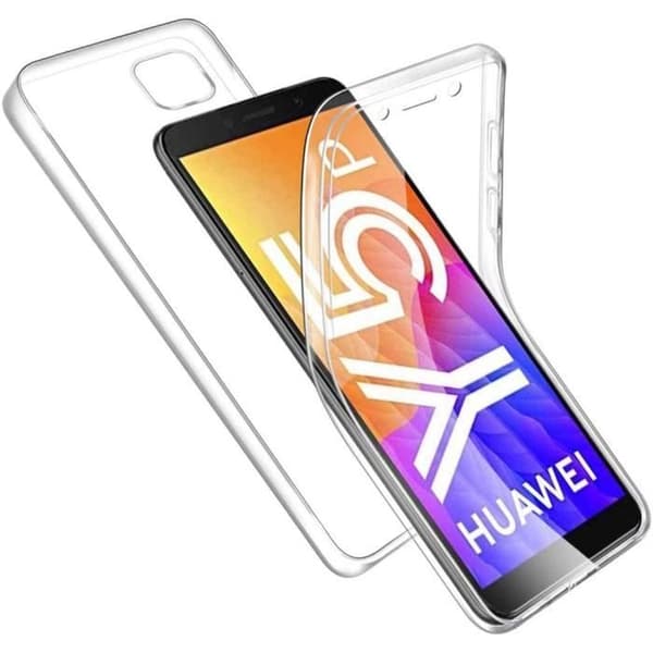 360 graders Huawei Y5p 2020 fodralskydd, helt genomskinligt skydd fram + stel baksida, pekskärmsfodral -NT