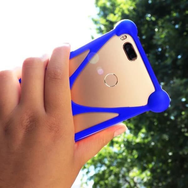 Huawei Y6 prime 2019 blått stötsäkert bumperfodral i kvalitetssilikon från PH26®