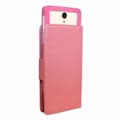 Miniatyrbild 3 av 3: Oukitel U11 Plus Fodral Foliofodral i rosa texturerat läder med korthållare och synliga sömmar från PH26®