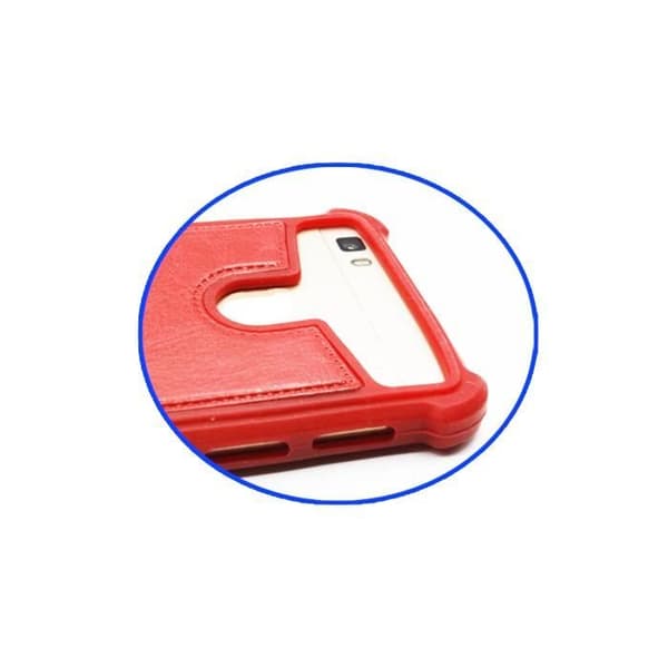 Sony Xperia L1 Bakcover i röd konstläder med silikon gel anti-chockkanter av PH26®