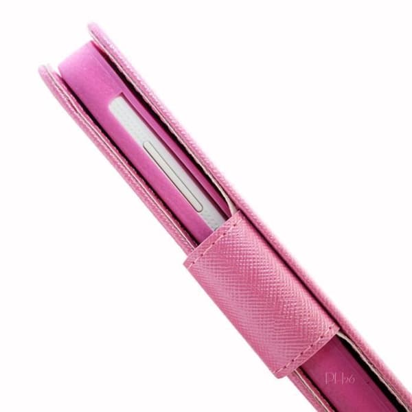 LOGICOM M BOT 51 Fodral Foliofodral i rosa texturerat läder med korthållare och synliga sömmar av PH26®